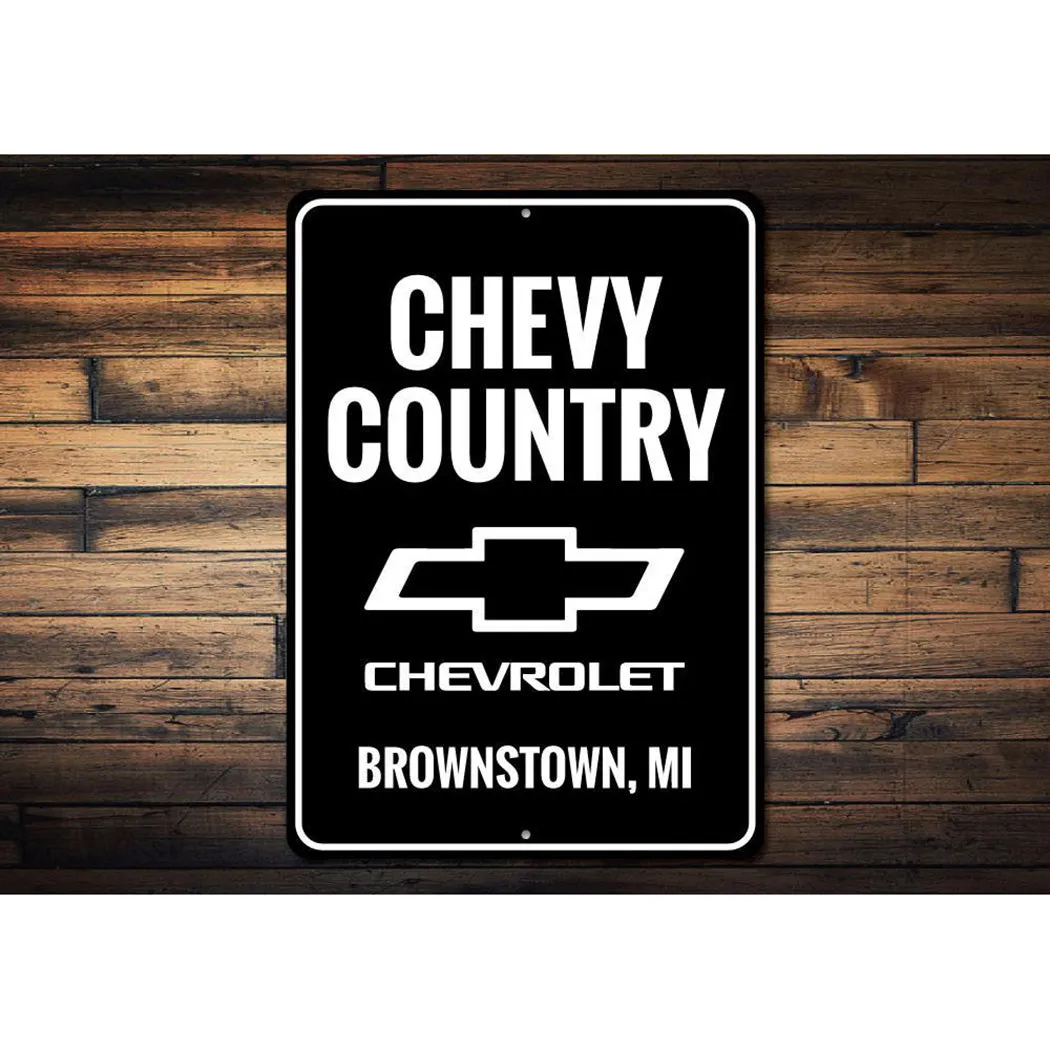 Personalized Chevy Country - Aluminum Sign
