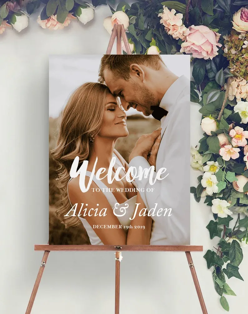 Personalized Custom Photo Wedding Welcome Sign