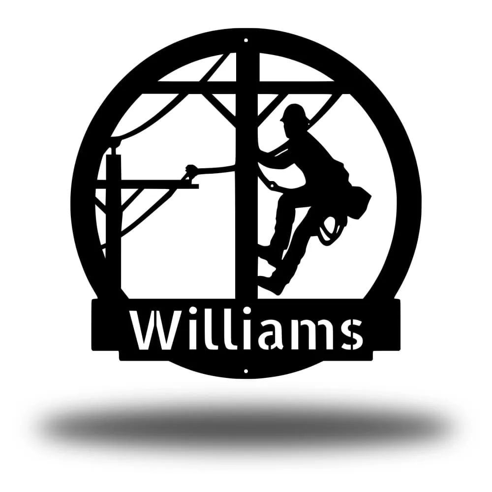 Personalized Lineman Metal Cut Out Signs - Lineman Gift Plasma Cut Signs - Lineman Custom Cut Metal Signs