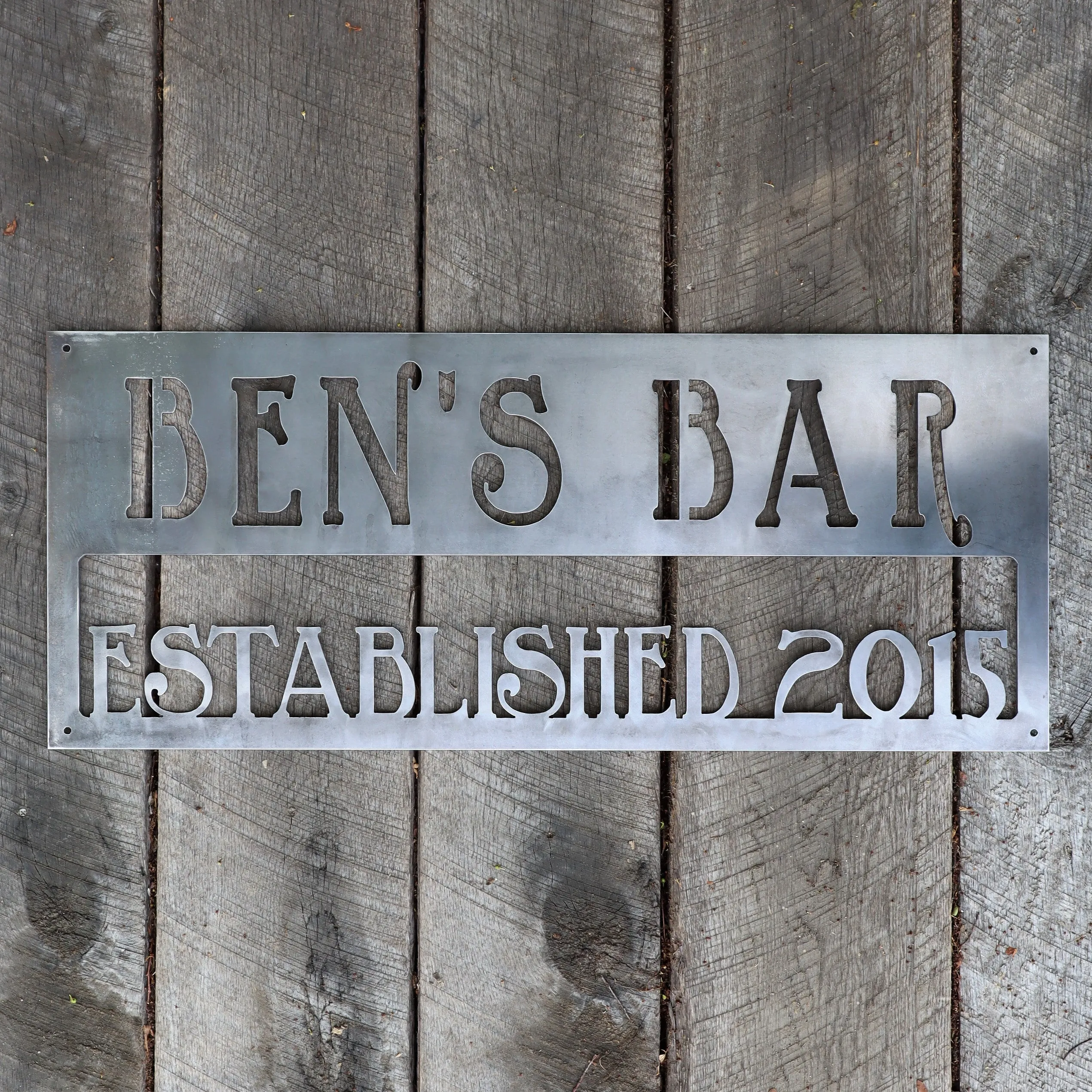Personalized Metal Home Bar Sign - Dad's Man Cave Sign - Outdoor Garden Decor - Garage Signs