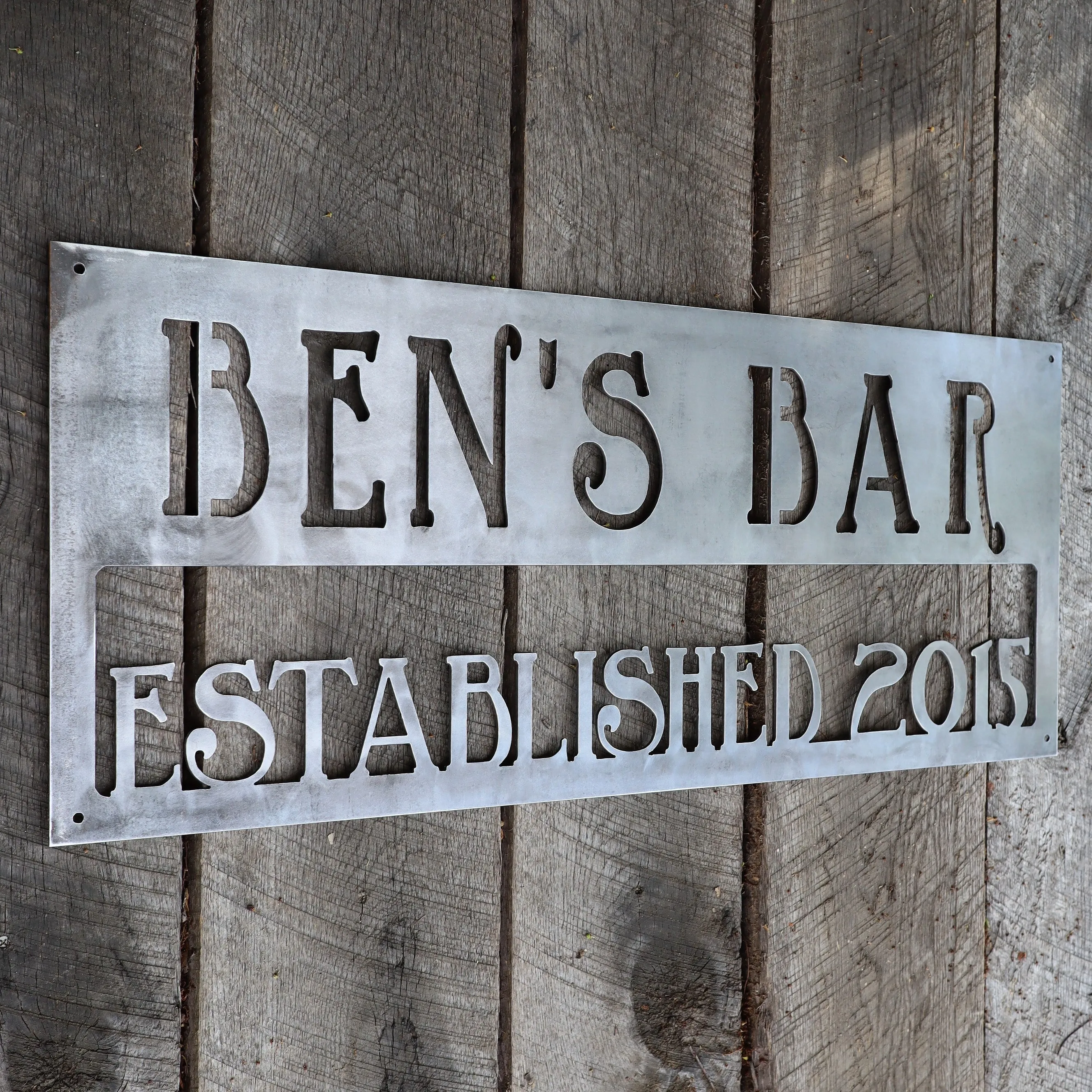 Personalized Metal Home Bar Sign - Dad's Man Cave Sign - Outdoor Garden Decor - Garage Signs