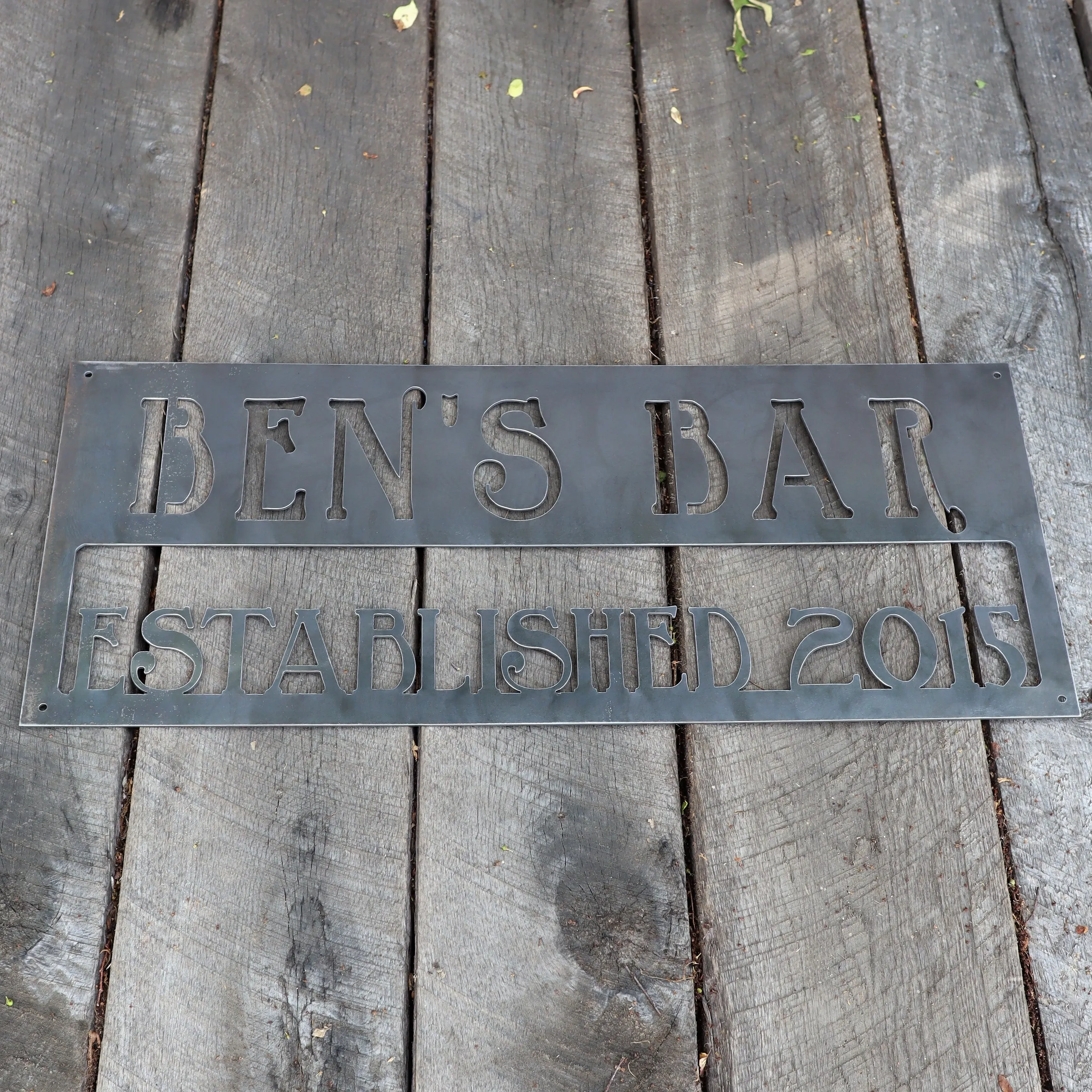 Personalized Metal Home Bar Sign - Dad's Man Cave Sign - Outdoor Garden Decor - Garage Signs