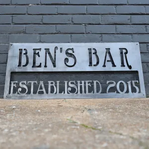 Personalized Metal Home Bar Sign - Dad's Man Cave Sign - Outdoor Garden Decor - Garage Signs