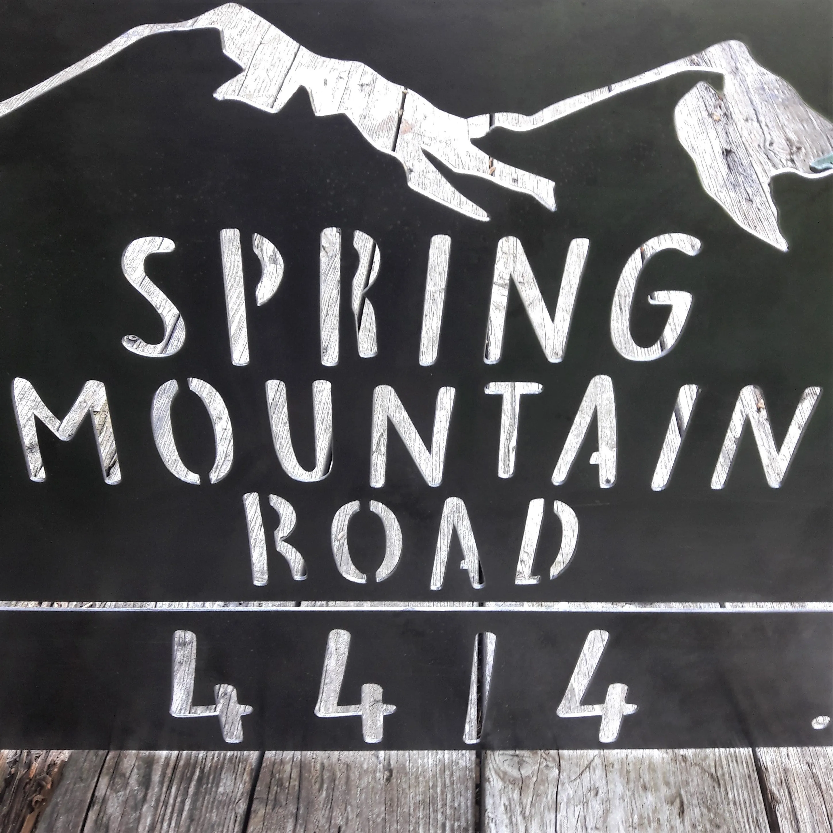 Personalized Mountain Address Metal Sign - Home, Rustic, Country, Countryside, Rural