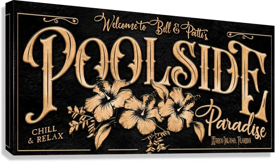 Personalized Pool Sign - Poolside Paradise