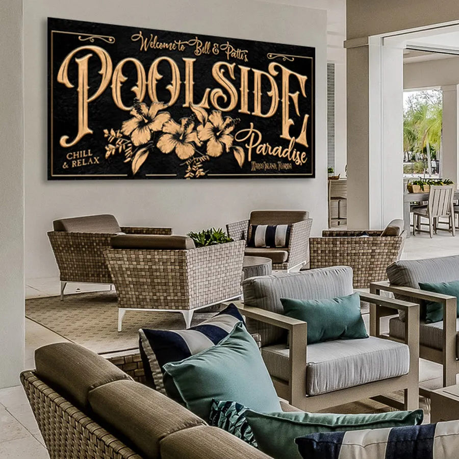 Personalized Pool Sign - Poolside Paradise