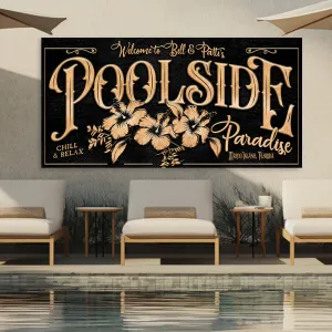 Personalized Pool Sign - Poolside Paradise