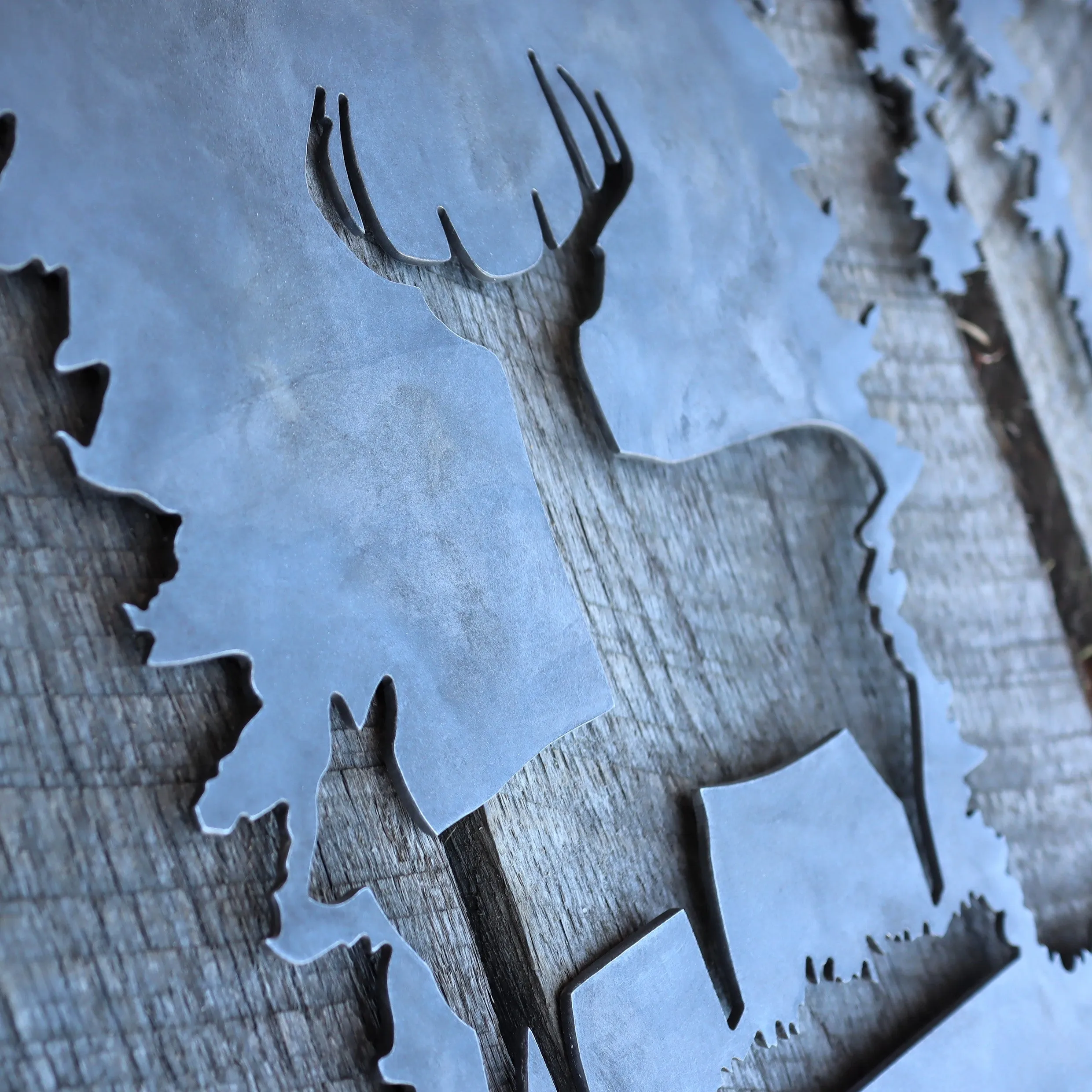 Personalized Rustic Address Metal Sign - Forest and Deer Wall Art, Mountain Decor, Address Signs