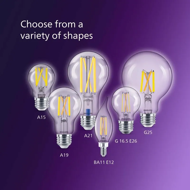 Philips BA11 E12 (Candelabra) LED Bulb Soft White 60 Watt Equivalence 3 pk