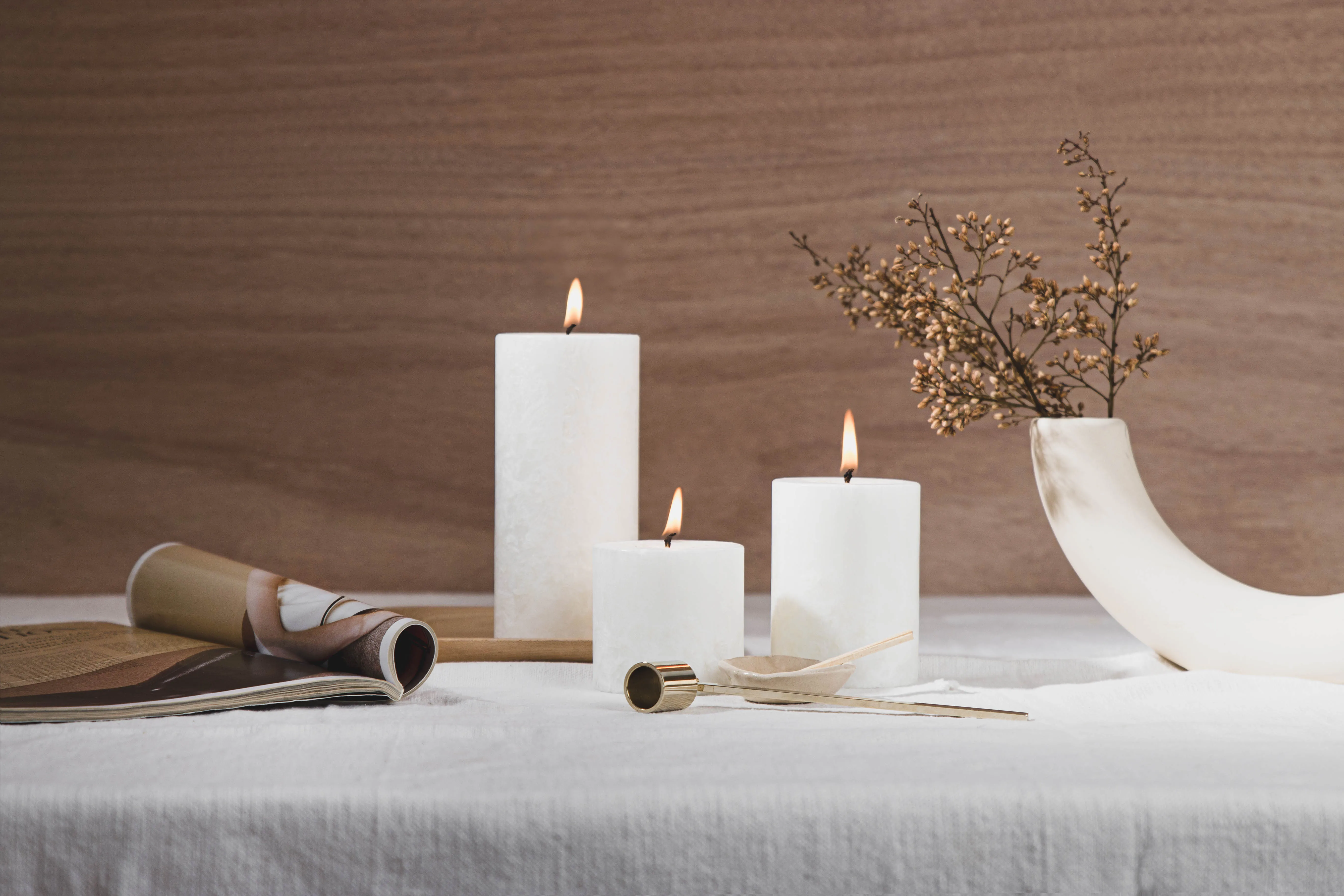 Pinot Blanc Pillar Candle (White) Medium