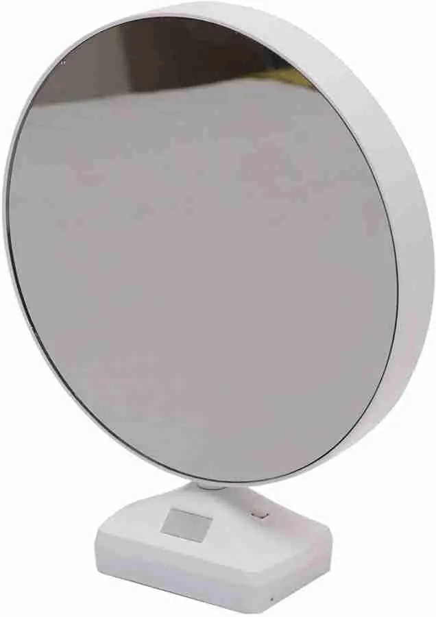 POPLEY Magic Mirror Photo Frame With Light Photos Gift Personalized Frames For Valentines Day Gifts/Anniversary/Birthday/Friends Gift/Wedding Gift/White/Framed(Pack Of 1,Round)