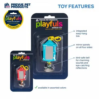 Prevue Pet Lantern Mirror Bird Toy (1 1/2" W x 5 1/4" H)