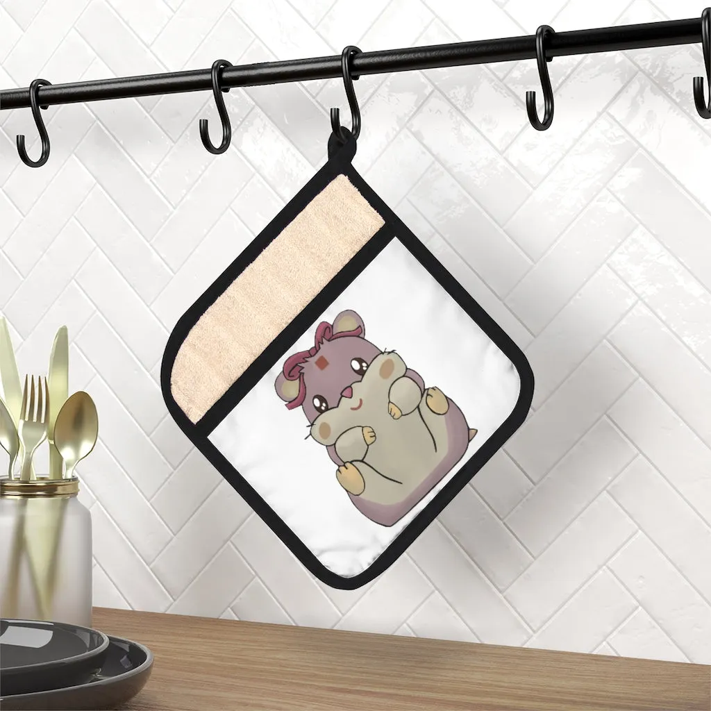 Purple Hamster Pot Holder with Pocket