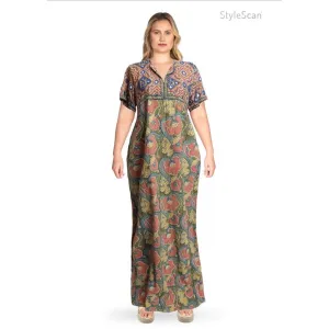 RAMONA RULL 1960's Multicolored Batik Maxi Dress | Size L/XL