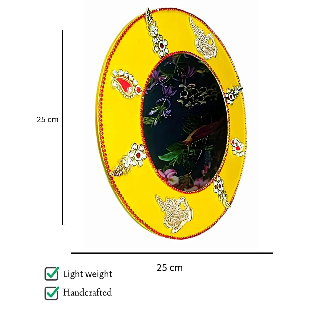 Rangarang Creations Fathers Day Celebration Offer Pack of 2 Handcrafted Mirror and Jwellery Box for Gift | Make a Memorable Gift with Our Handcrafted Products, Abstract Showpiece for Living Room