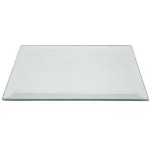 Rectangular Beveled Edge Mirror Glass Base Centerpiece, 13-3/4-Inch