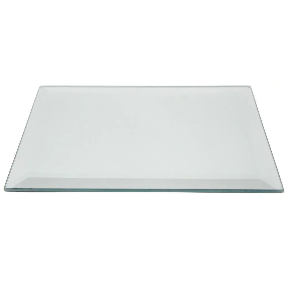 Rectangular Beveled Edge Mirror Glass Base Centerpiece, 13-3/4-Inch