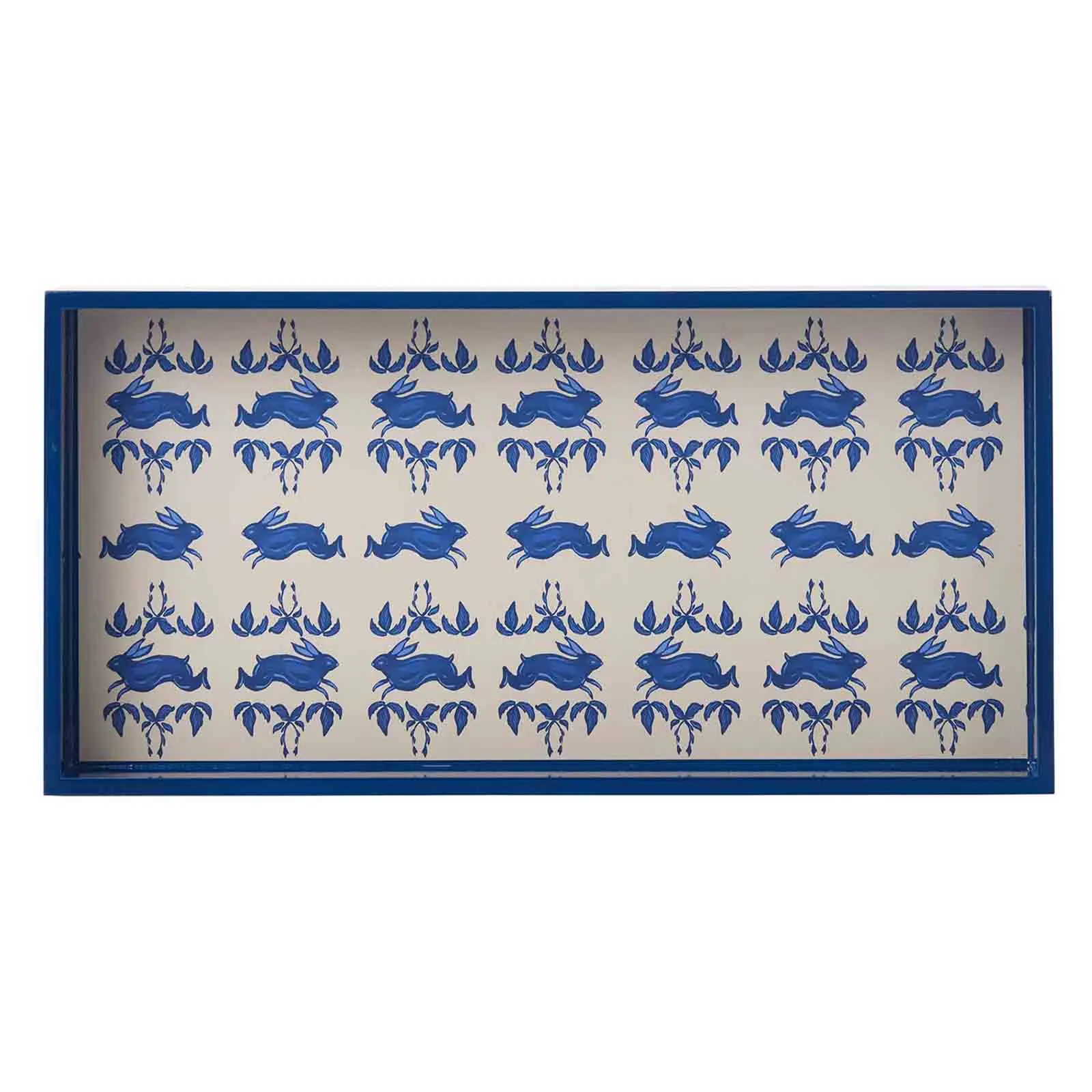 Retro Charm: Vintage Rabbit Art Serving Tray