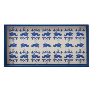 Retro Charm: Vintage Rabbit Art Serving Tray