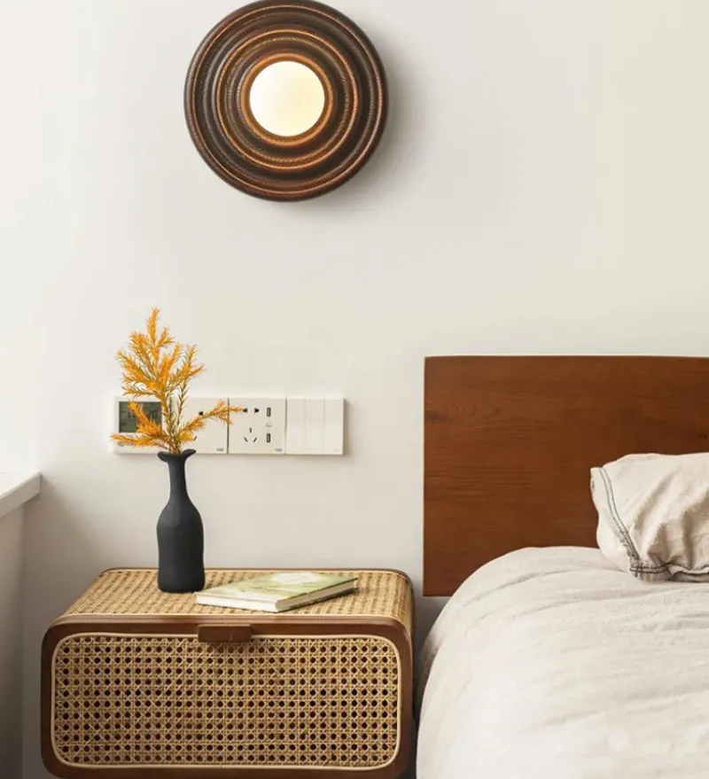 Ripple Walnut Wall Lamp