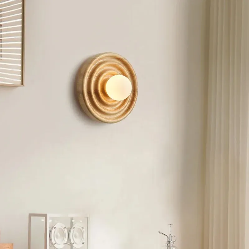 Ripple Walnut Wall Lamp