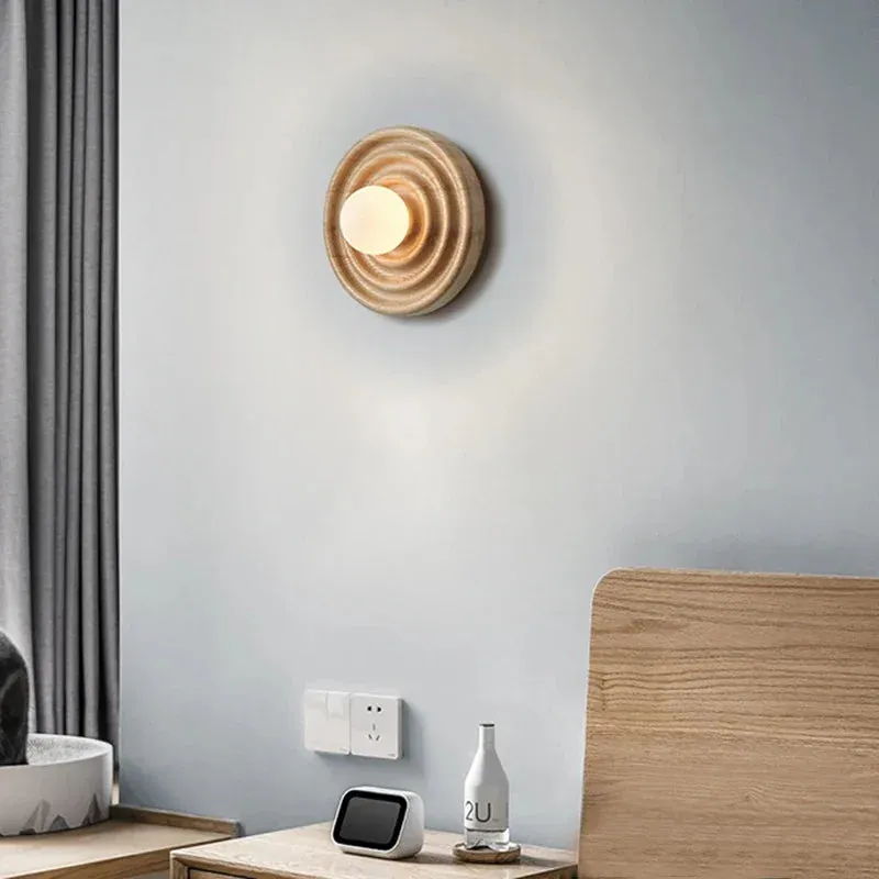 Ripple Walnut Wall Lamp