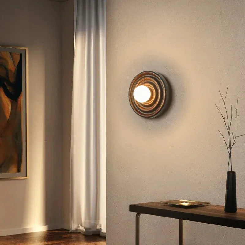 Ripple Walnut Wall Lamp