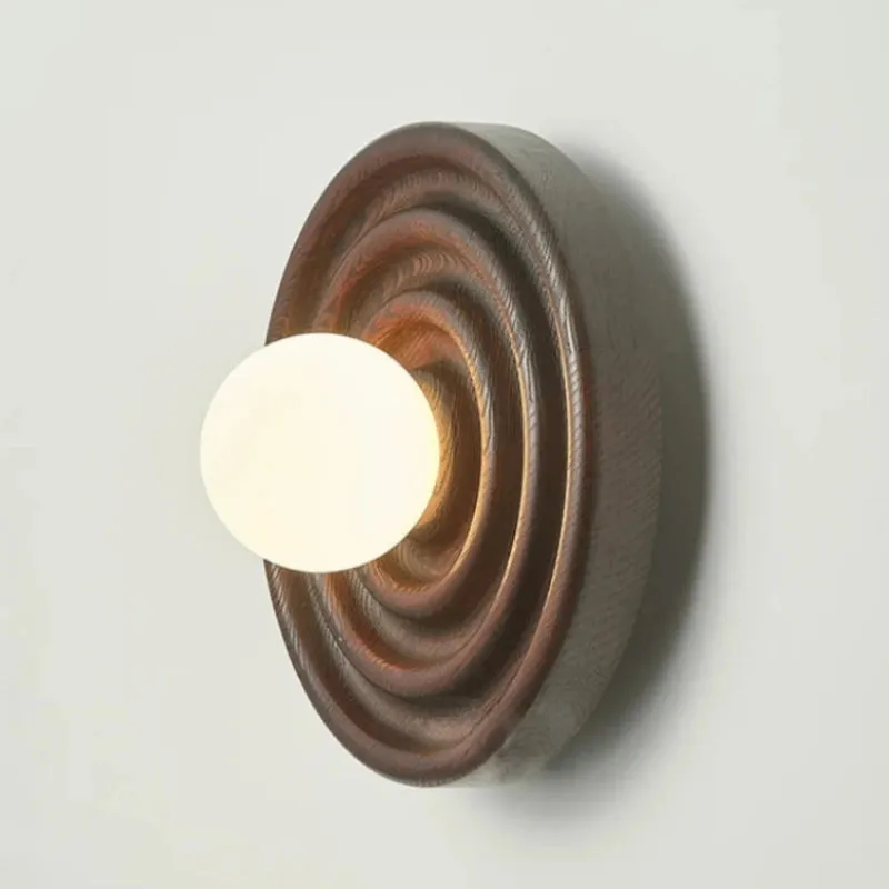Ripple Walnut Wall Lamp