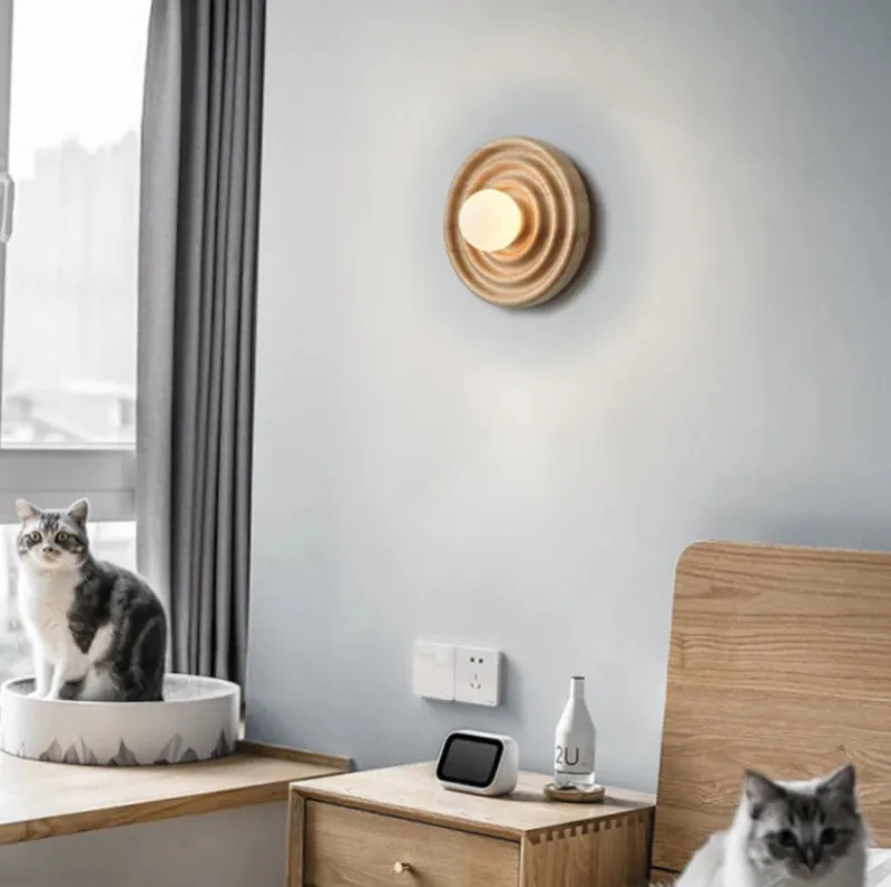 Ripple Walnut Wall Lamp