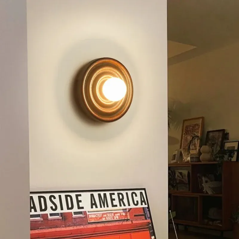 Ripple Walnut Wall Lamp