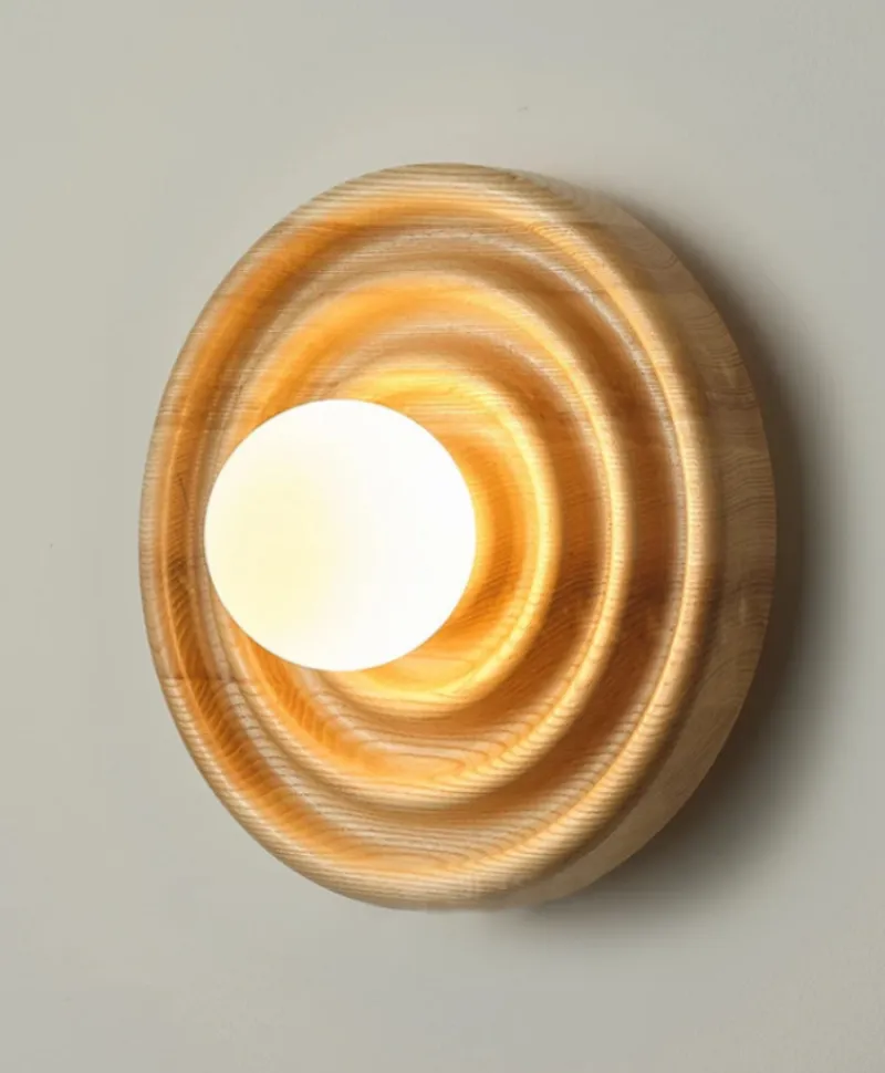 Ripple Walnut Wall Lamp