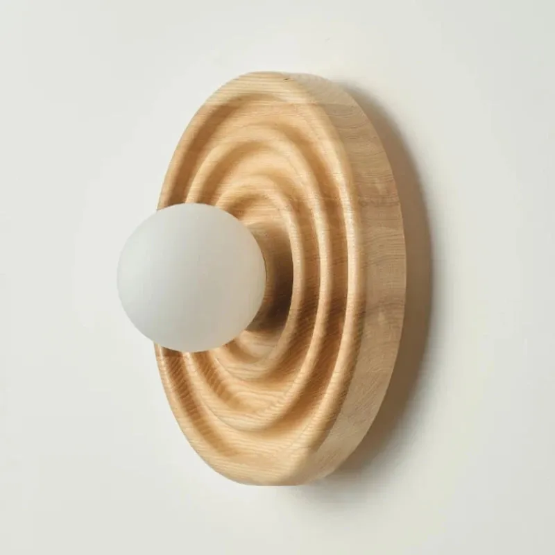 Ripple Walnut Wall Lamp
