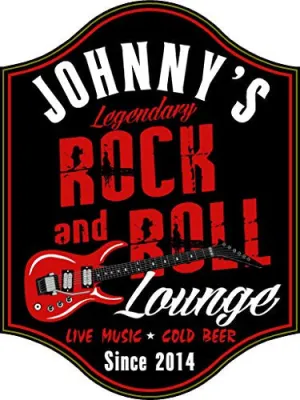 Rock & Roll Lounge Custom Wooden Novelty Sign