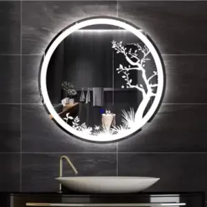 R.S Internationals Smart Touch Sensor Mirror with Bright LED Light in Inch (Glass for Bathroom, 18X18)