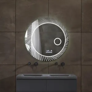 R.S Internationals Smart Touch Sensor Mirror with Bright LED Light in Inch (Round SUNBRUST, 18x18)