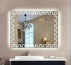 R.S Internationals Smart Touch Sensor Mirror with Bright LED Light in Inch (Sqaure Designer, 18X24)