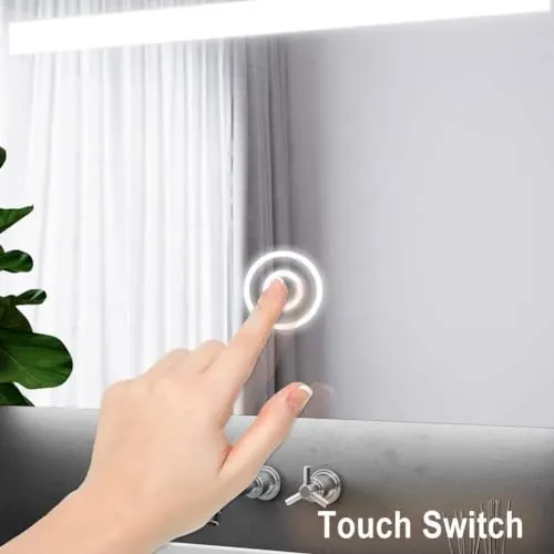 R.S Internationals Smart Touch Sensor Mirror with Bright LED Light in Inch (Star Designer Mirror, 24X24)