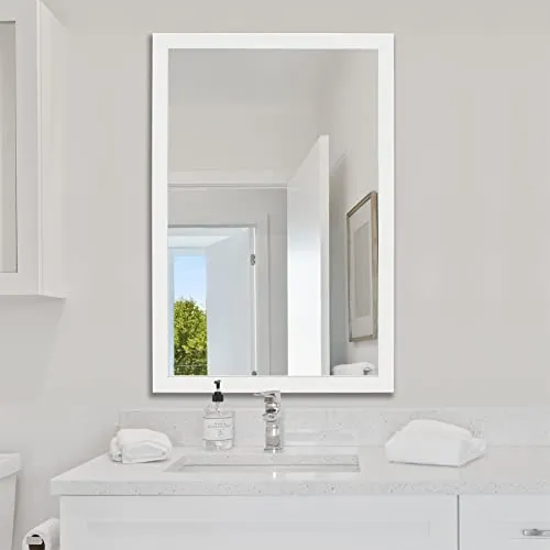 Ruomeng Rectangular Wall Mirror 24"x36" for Bathroom, Bedroom, Entryway, Living Room, White