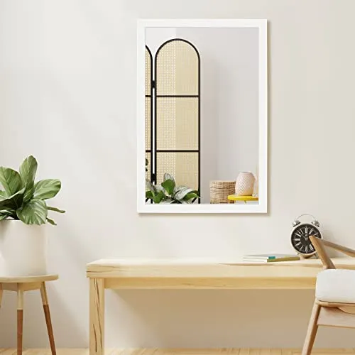 Ruomeng Rectangular Wall Mirror 24"x36" for Bathroom, Bedroom, Entryway, Living Room, White