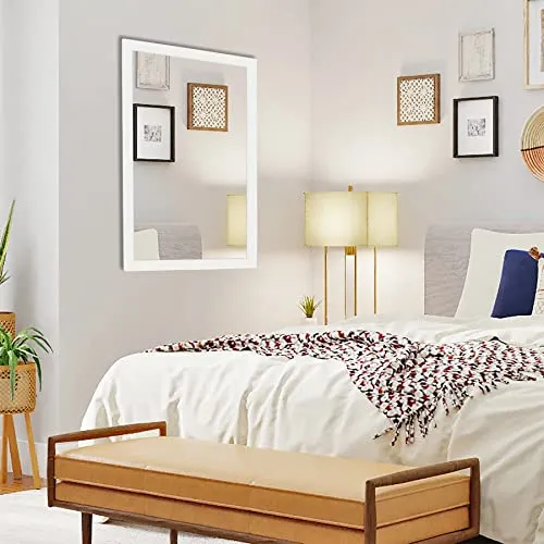 Ruomeng Rectangular Wall Mirror 24"x36" for Bathroom, Bedroom, Entryway, Living Room, White