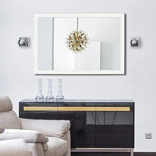 Ruomeng Rectangular Wall Mirror 24"x36" for Bathroom, Bedroom, Entryway, Living Room, White