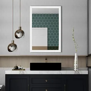 Ruomeng Rectangular Wall Mirror 24"x36" for Bathroom, Bedroom, Entryway, Living Room, White