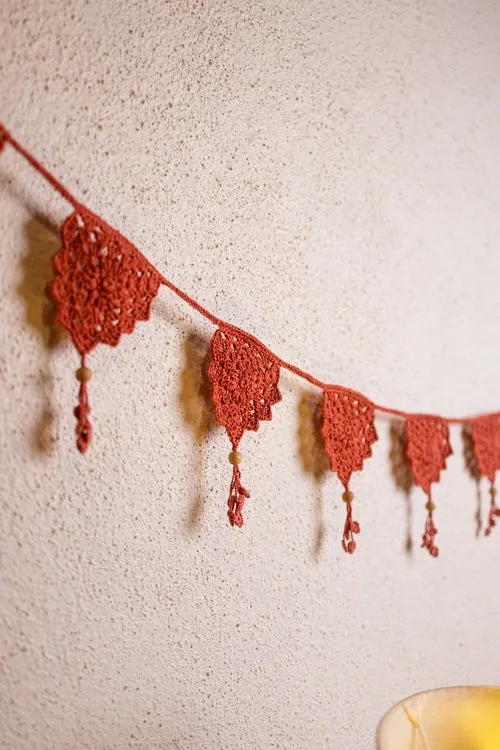 Samoolam Handmade Bird Boho Bunting - Rust Red