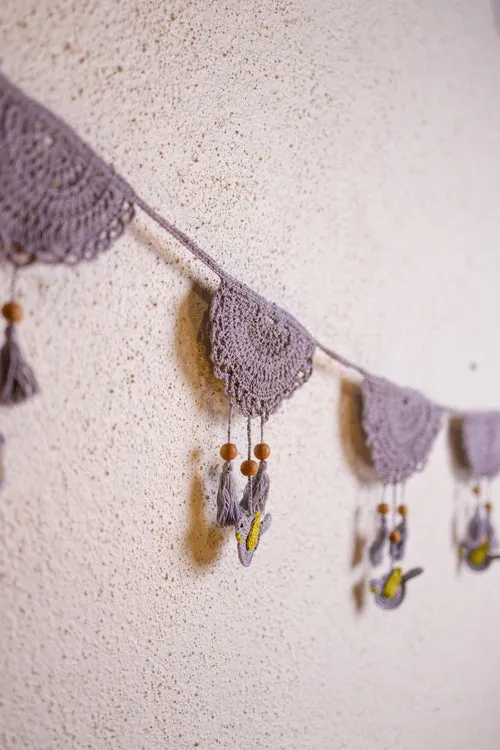 Samoolam Handmade Tassel Boho Bunting - Grey