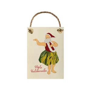 Santa Hula Dancing Mele Kalikimaka 7x10 NAT Front Rope