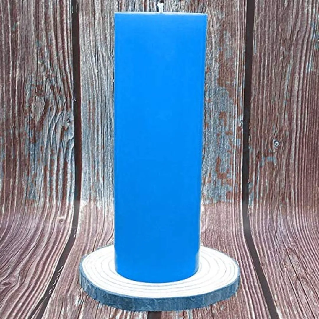 Sapi'S Luxurious Designer Tall (9"x 3") Unscented Pillar Candle for Home Decor | Diwali Candles | Birthday Candles | Valentines Candles | New Year Candles | Spa Candles | 100 Hrs. | Set 1 (Sky Blue)