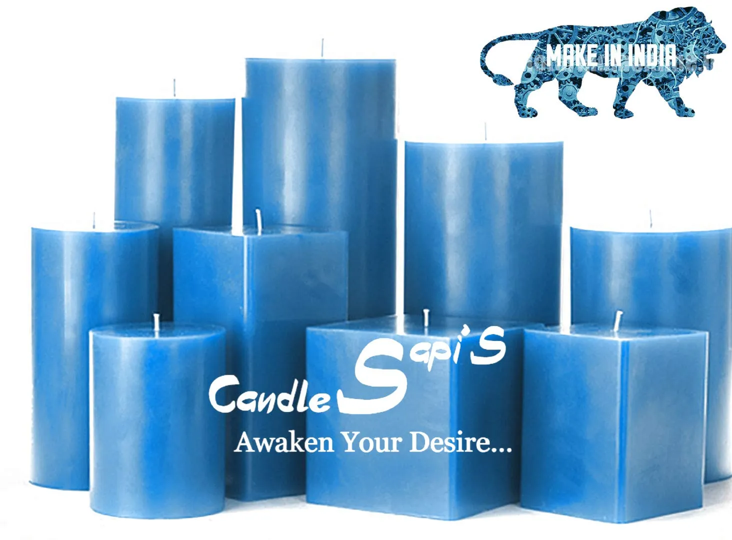 Sapi'S Luxurious Designer Tall (9"x 3") Unscented Pillar Candle for Home Decor | Diwali Candles | Birthday Candles | Valentines Candles | New Year Candles | Spa Candles | 100 Hrs. | Set 1 (Sky Blue)