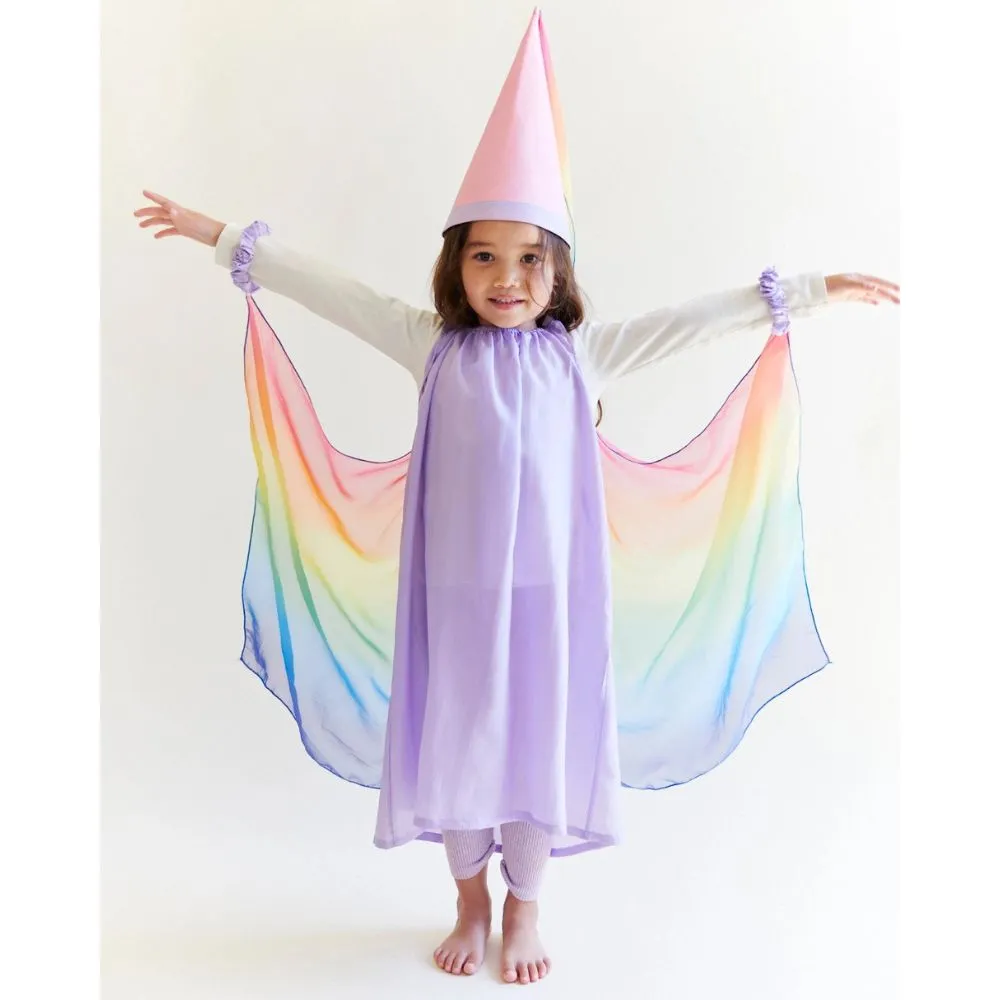 Sarah's Silk Fairy Dress - Lavender/Rainbow