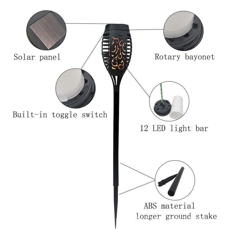 Solar Small Flame Lamps For Home Outdoor Courtyard Decoration And Solar Lawn Flame Lamps