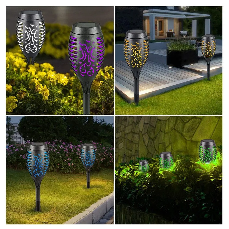Solar Small Flame Lamps For Home Outdoor Courtyard Decoration And Solar Lawn Flame Lamps